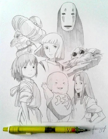 Hayao Miyazaki "Spirited Away" eskizlari