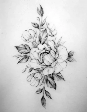 Peonies tattoo Shading Lily