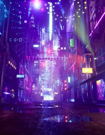 Cyberpunk 2077 street neon